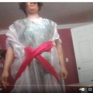 Trees Naturals White with Hot Pink Bow Tie Petal Gown